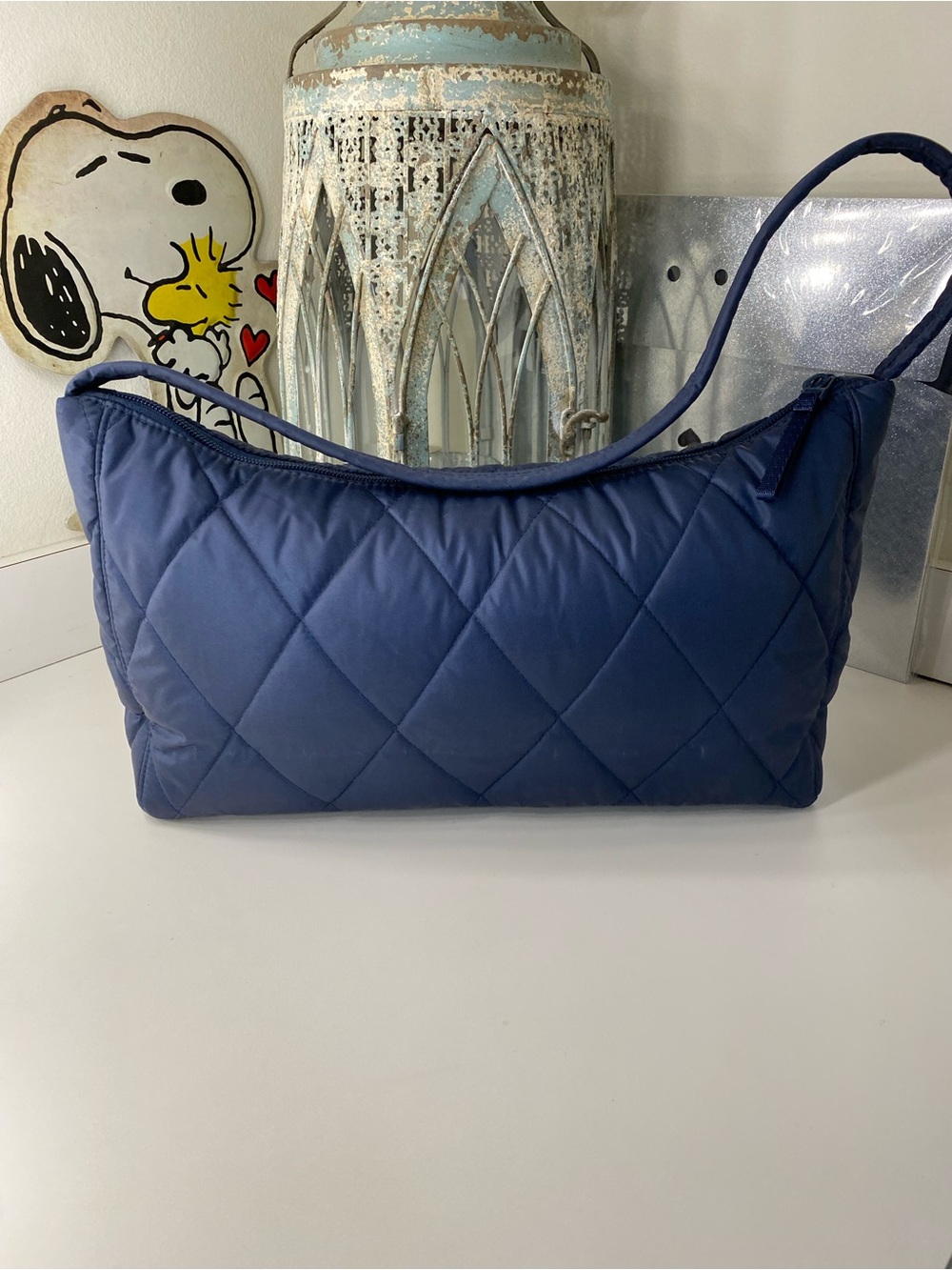 Vera Bradley Quilted Navy Shoulder Bag - Women's Everyday Tote EUC